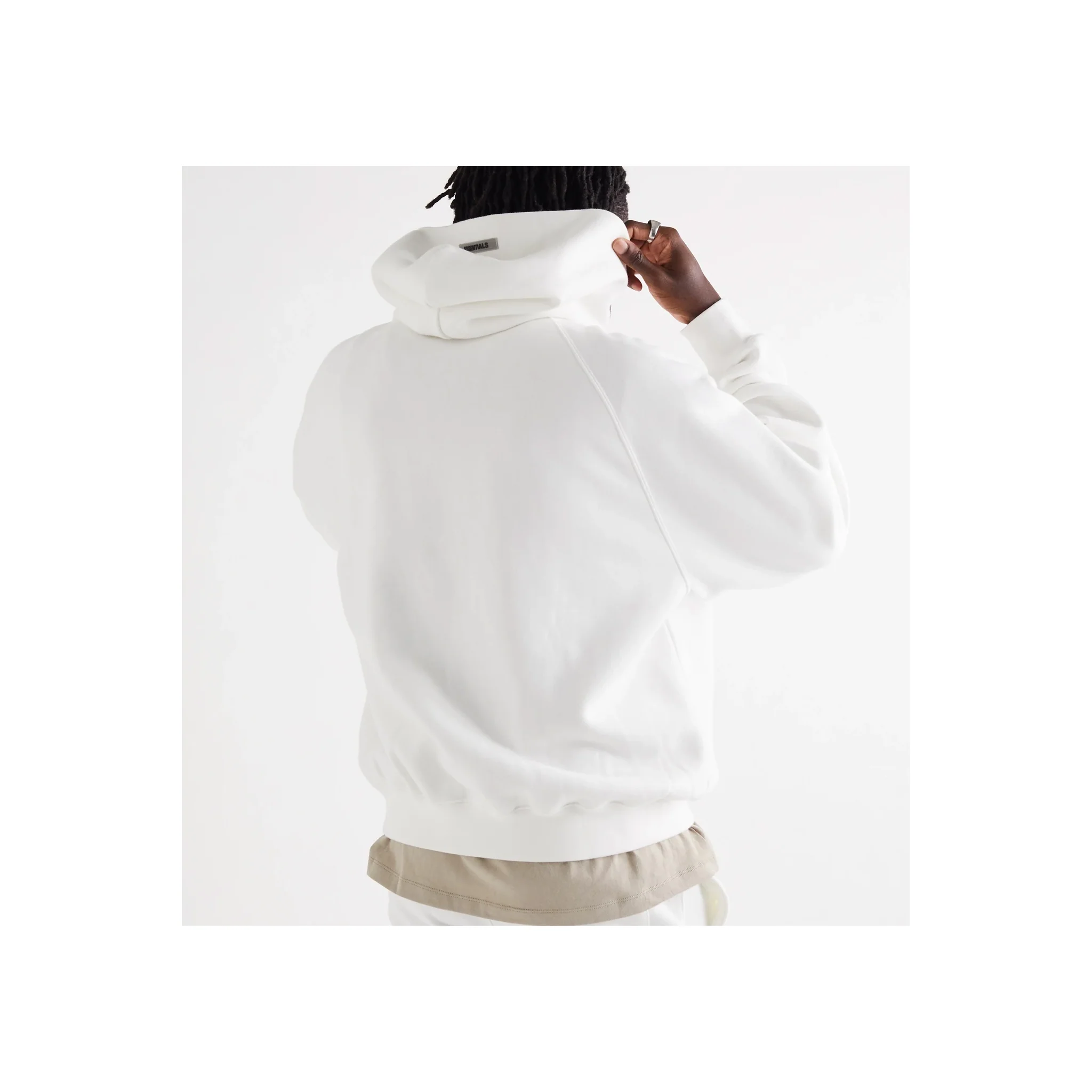 FEAR OF GOD ESSENTIALS 3D Silicon Applique Pullover Hoodie - White - Image 3