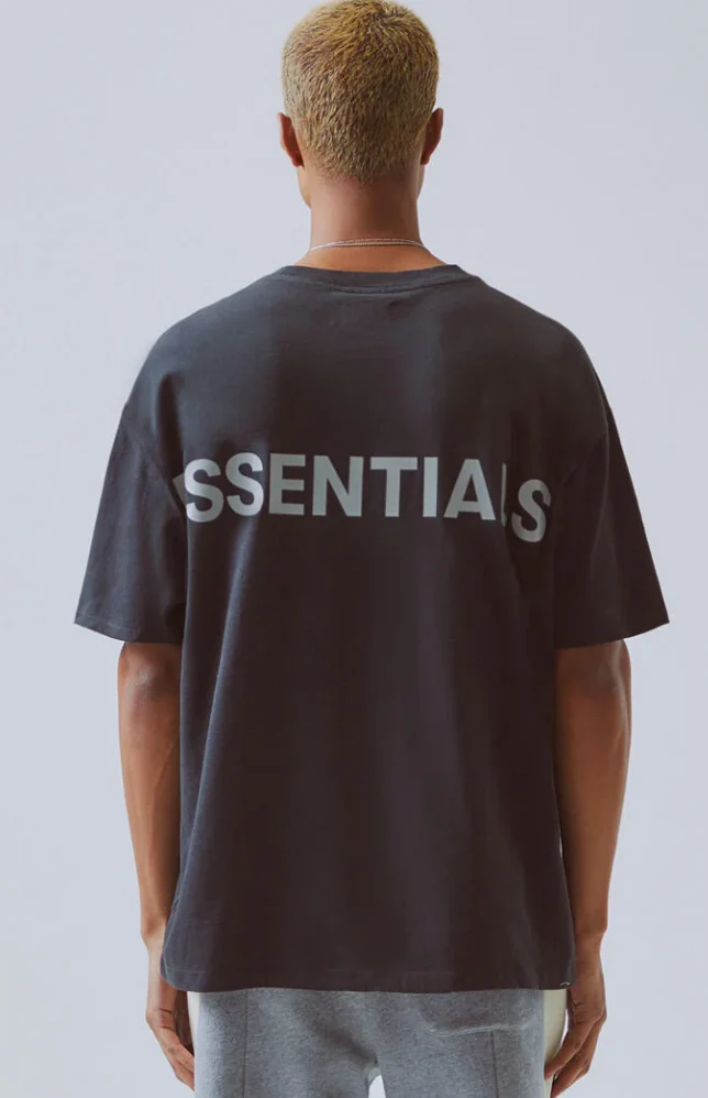 FEAR OF GOD ESSENTIALS 3M Logo Boxy T-Shirt - Black/White - Image 3