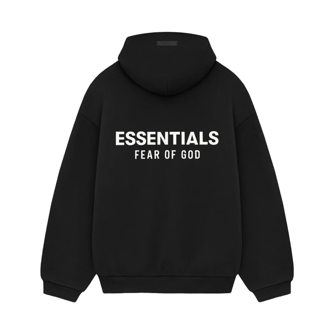 FEAR OF GOD ESSENTIALS Fleece Hoodie - Black (Holiday 2024) - Image 2