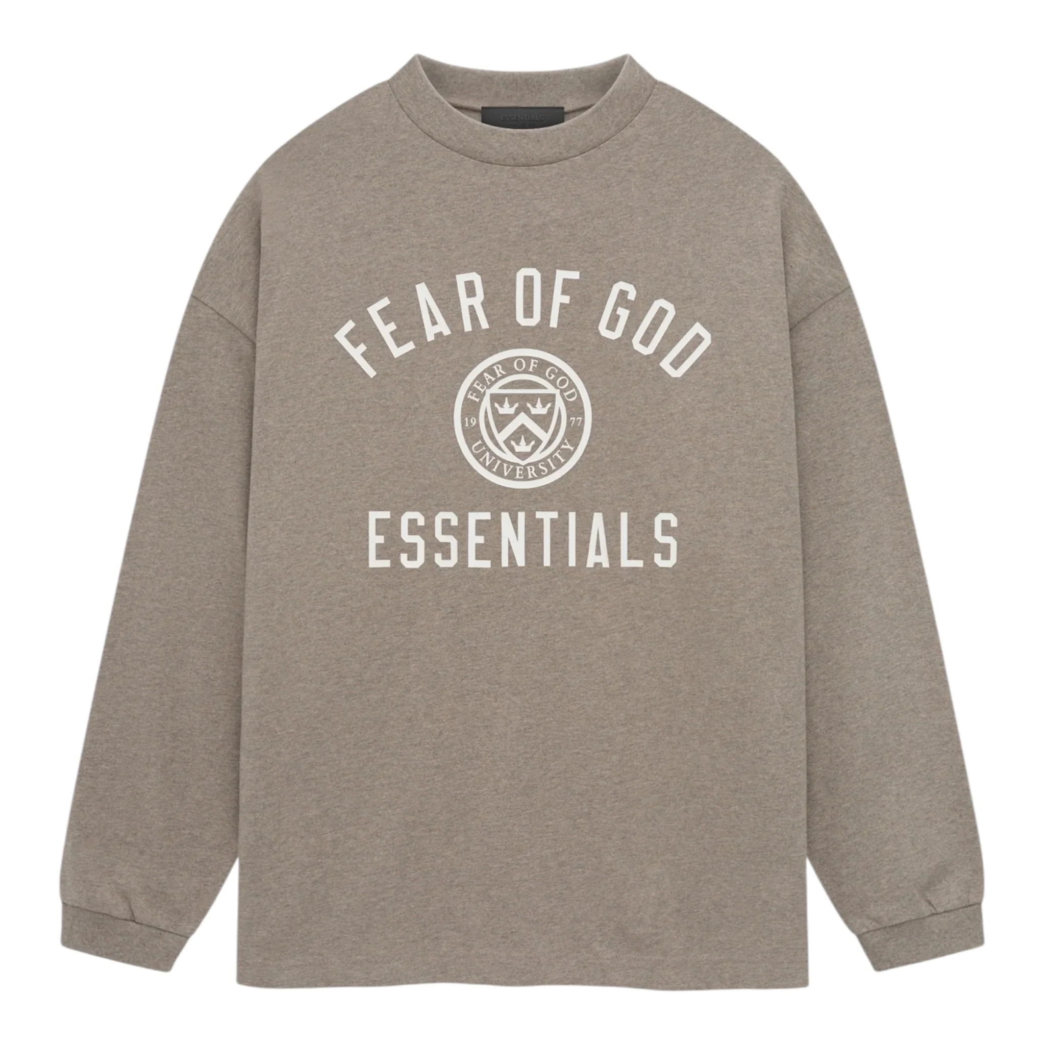 FEAR OF GOD ESSENTIALS University L/S T-Shirt - Dark Heather Grey (Holiday 2024)