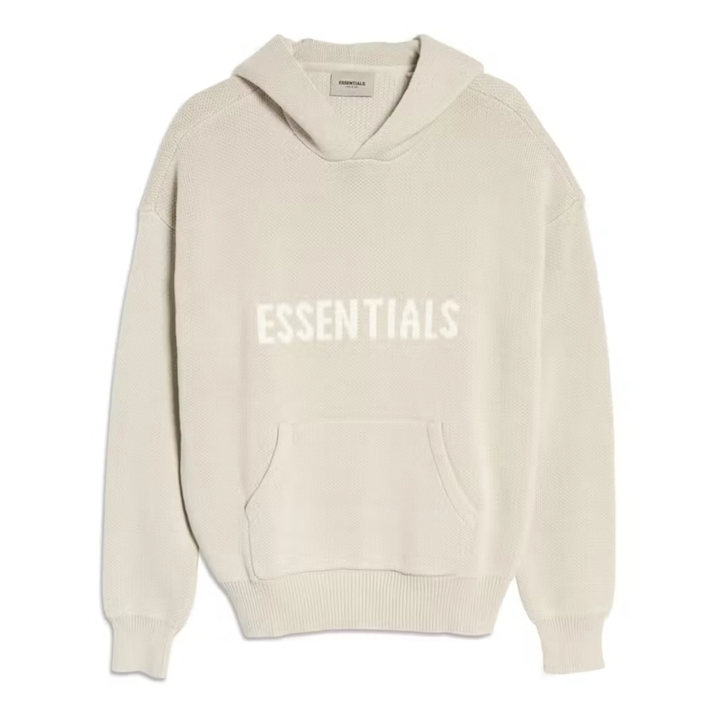 FEAR OF GOD ESSENTIALS Knit Hoodie - Stone/Oat