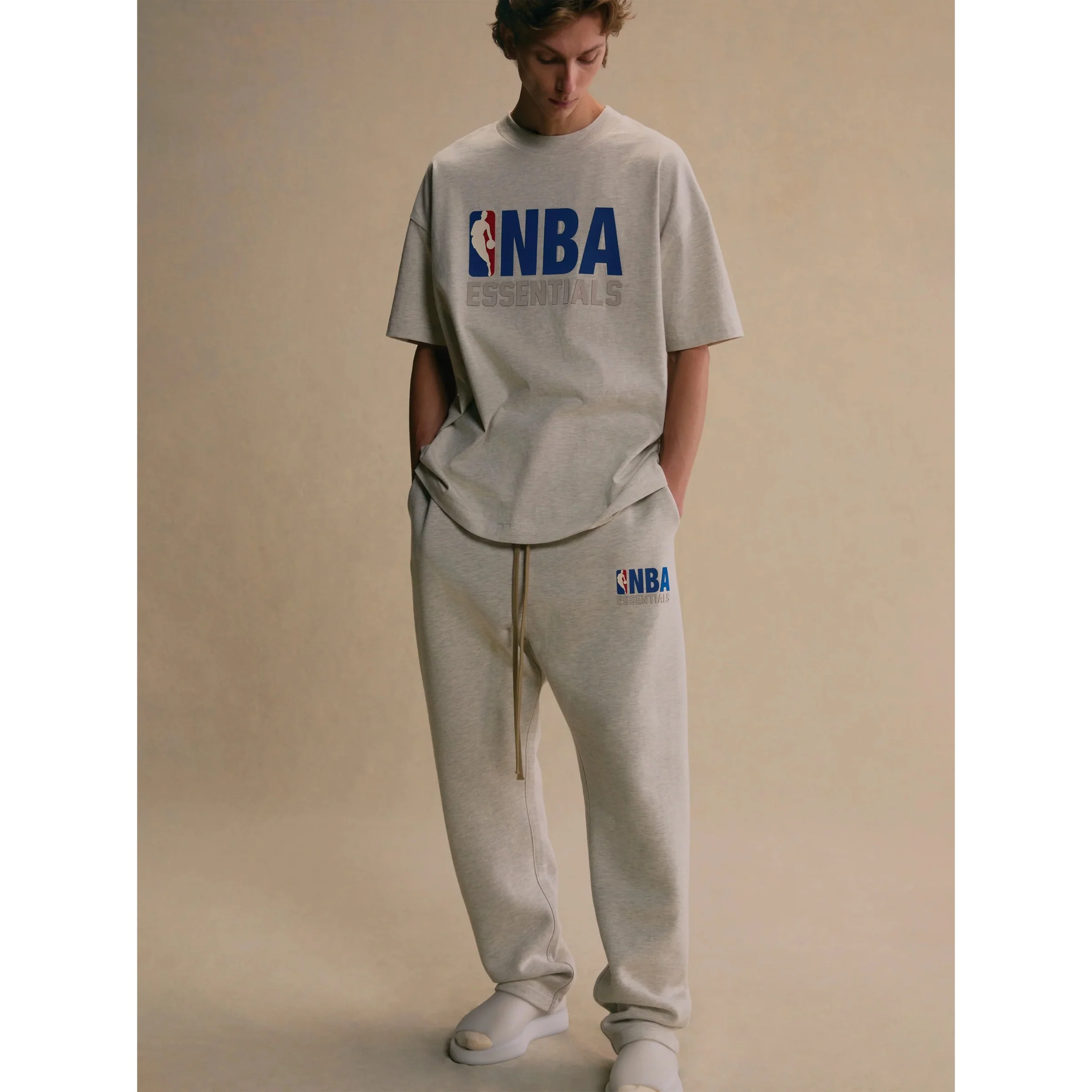 FEAR OF GOD ESSENTIALS T-Shirt - Light Heather (NBA Collection) - Image 3