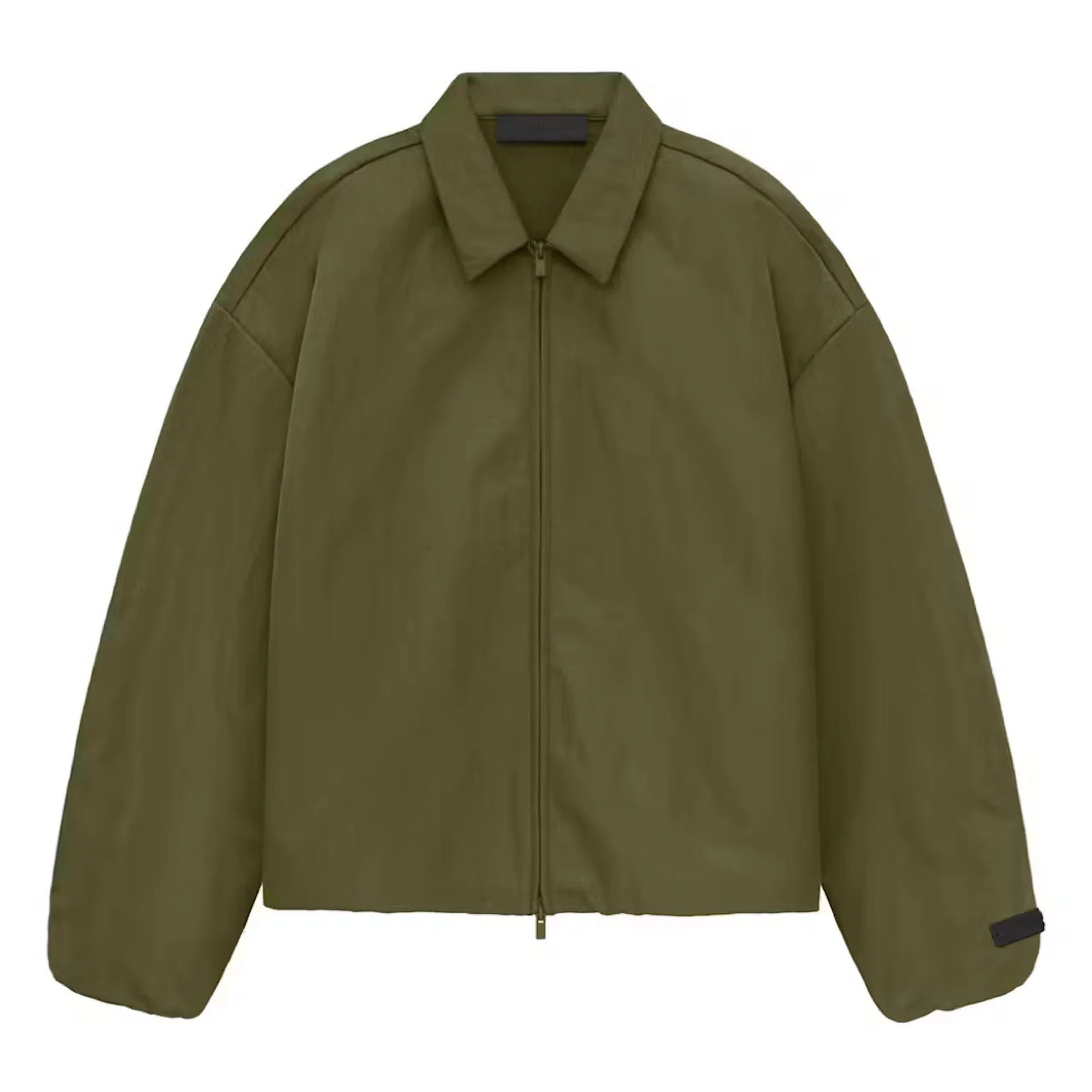 FEAR OF GOD ESSENTIALS Textured Nylon Trucker Jacket - Military (FW24)