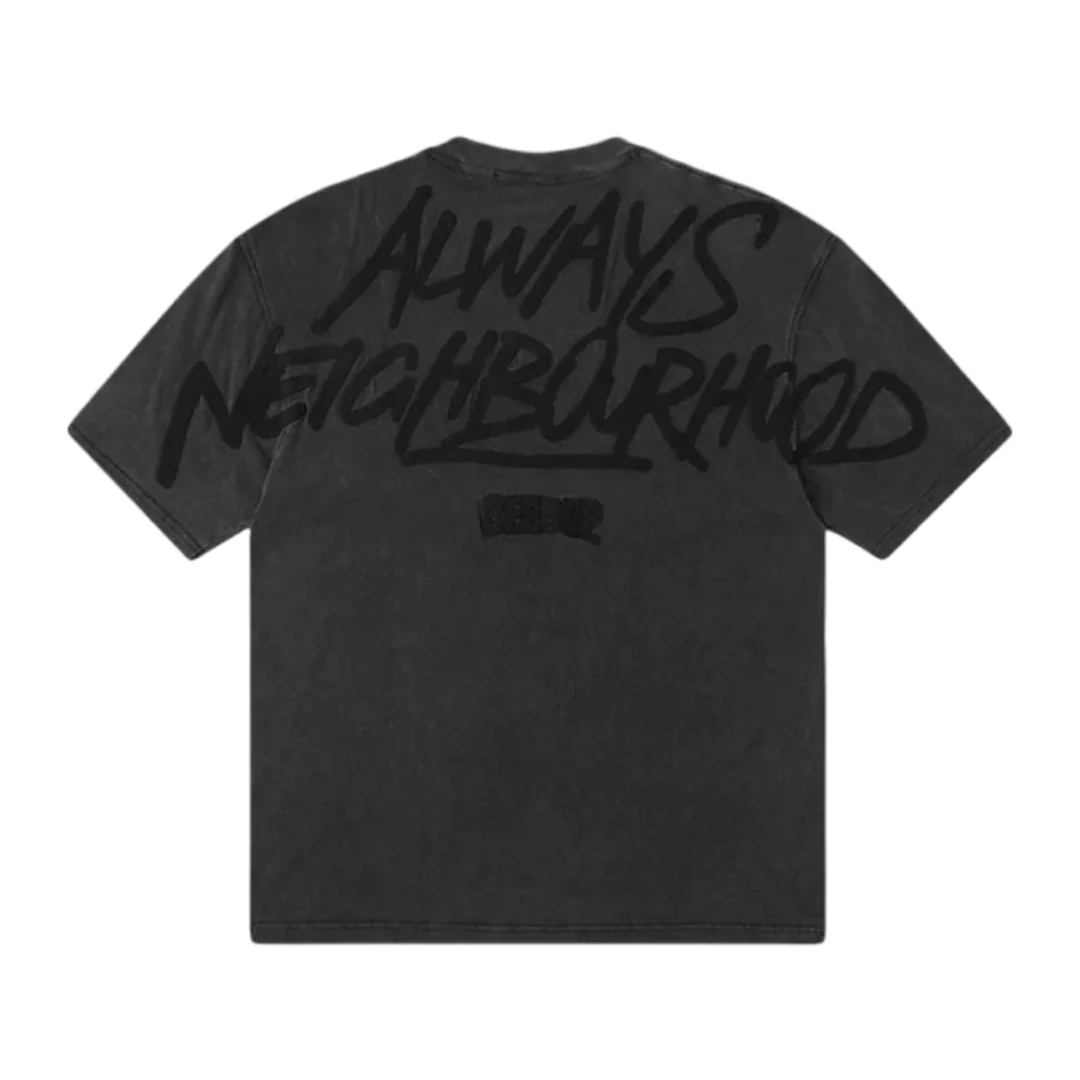 GEEDUP Always Neighbourhood Vintage T-Shirt - Washed Black - Image 2