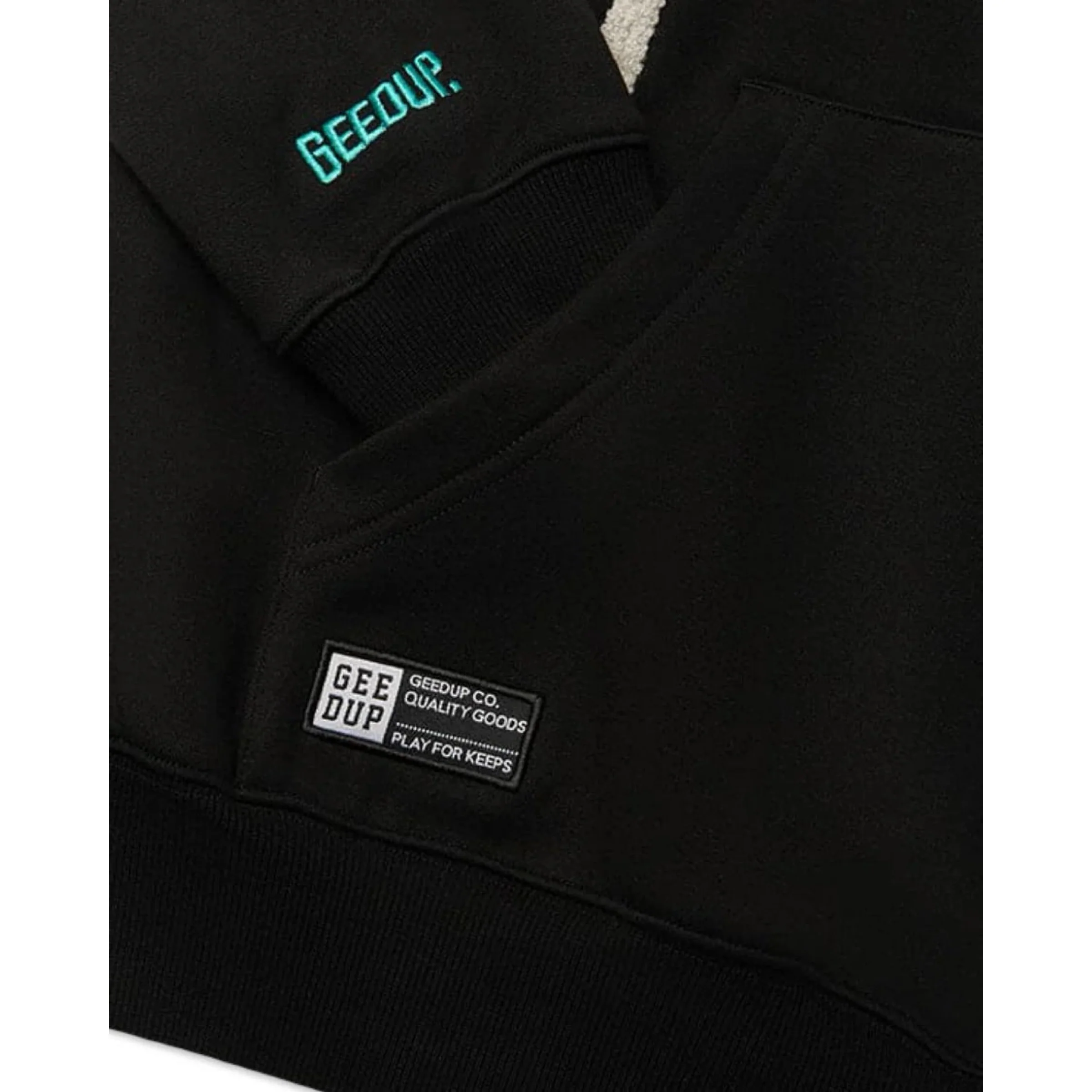 GEEDUP Handstyle x Footlocker Hoodie - Black/White/Grey - Image 3