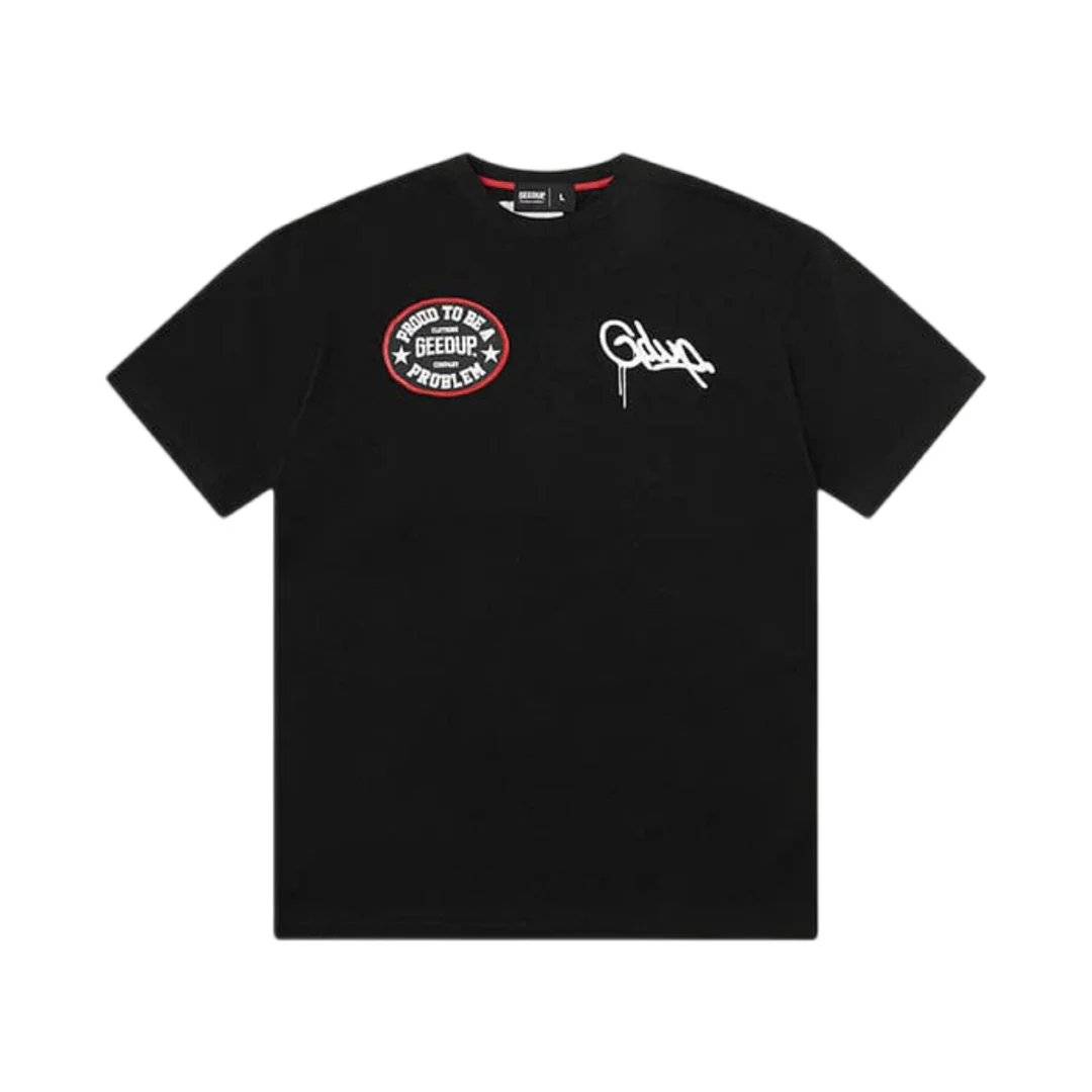 GEEDUP Proud To Be A Problem T-Shirt - Black/Red - Image 2