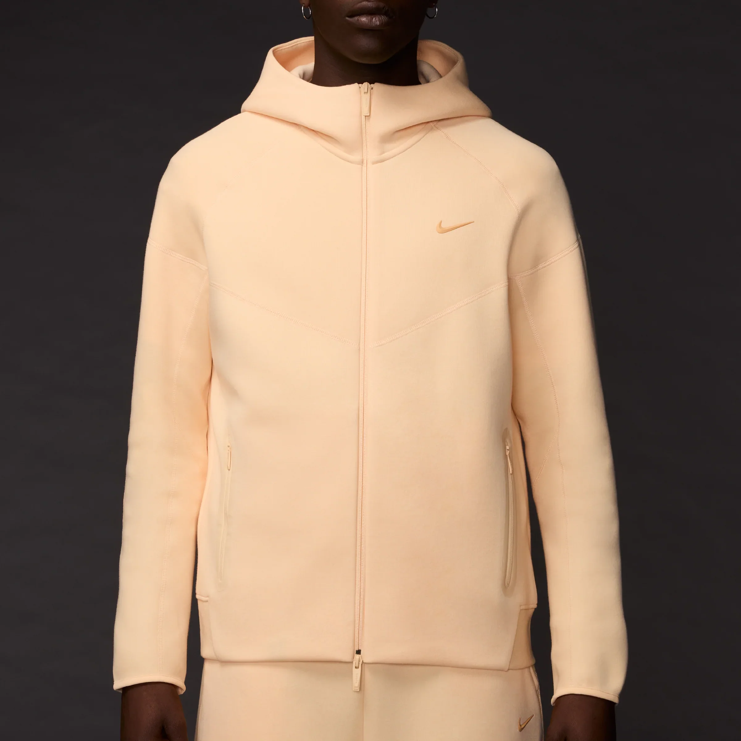 Nike x NOCTA Tech Fleece Full Zip Hoodie - Ice Peach - Image 3