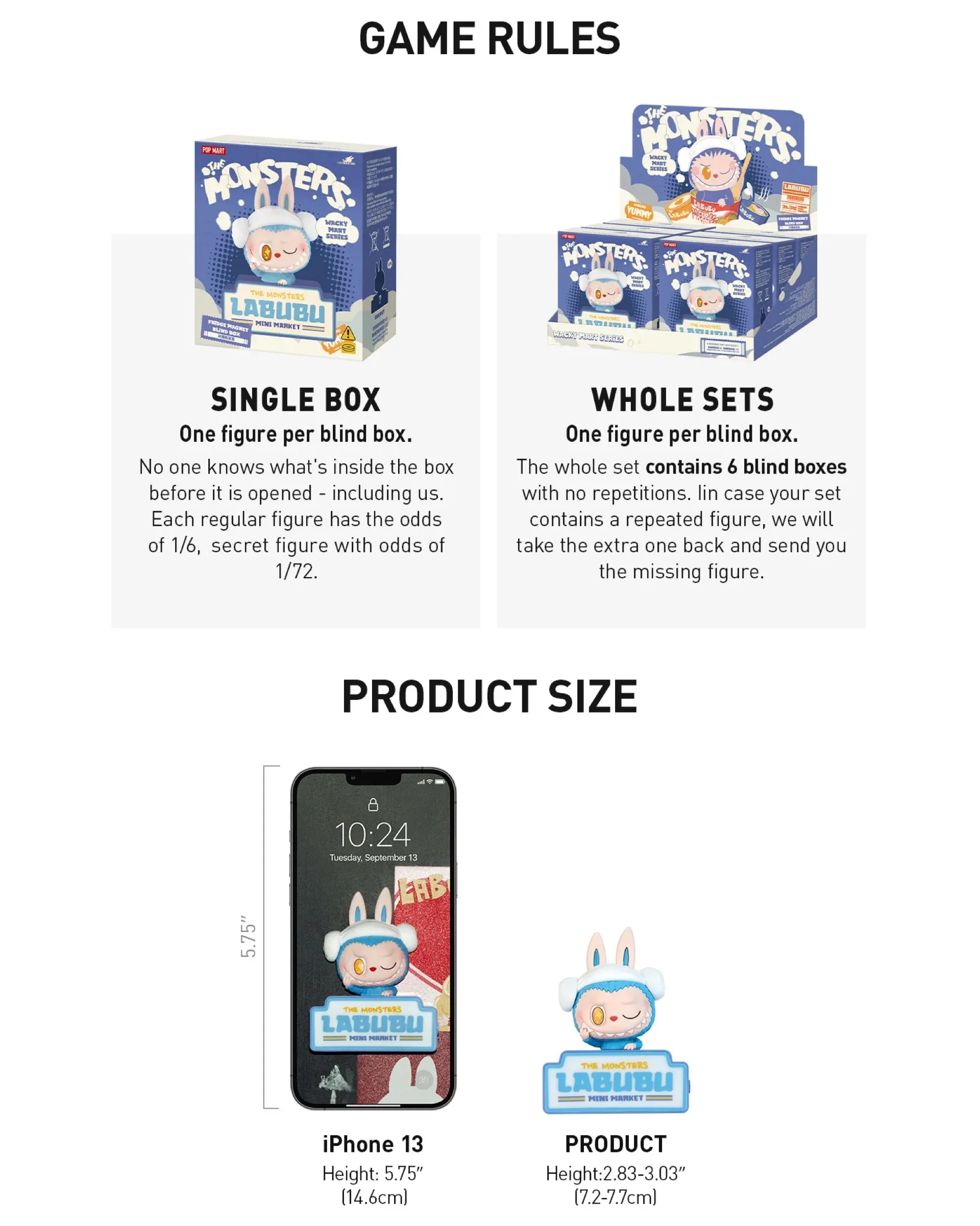 Pop Mart Labubu The Monsters Wacky Mart Series Fridge Magnet Blind Box - Image 5