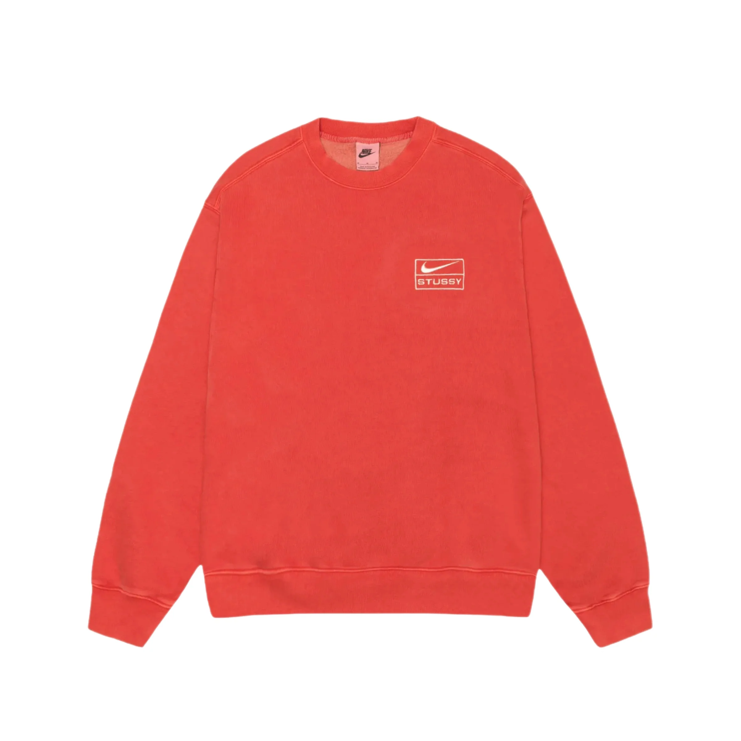 Stussy x Nike Pigment Dyed Fleece Crew - Habanero Red