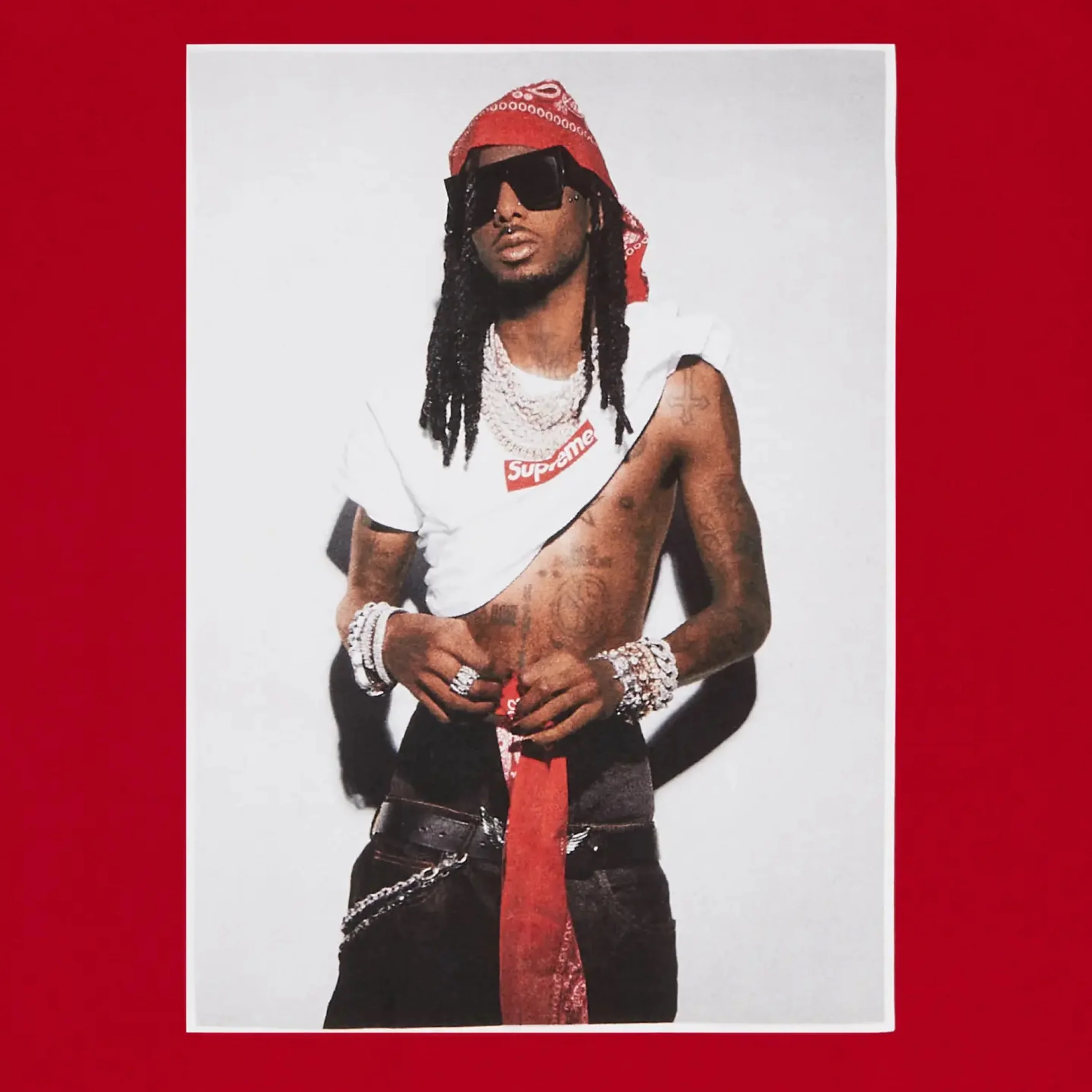 Supreme Playboi Carti Tee - Red (FW25) - Image 2