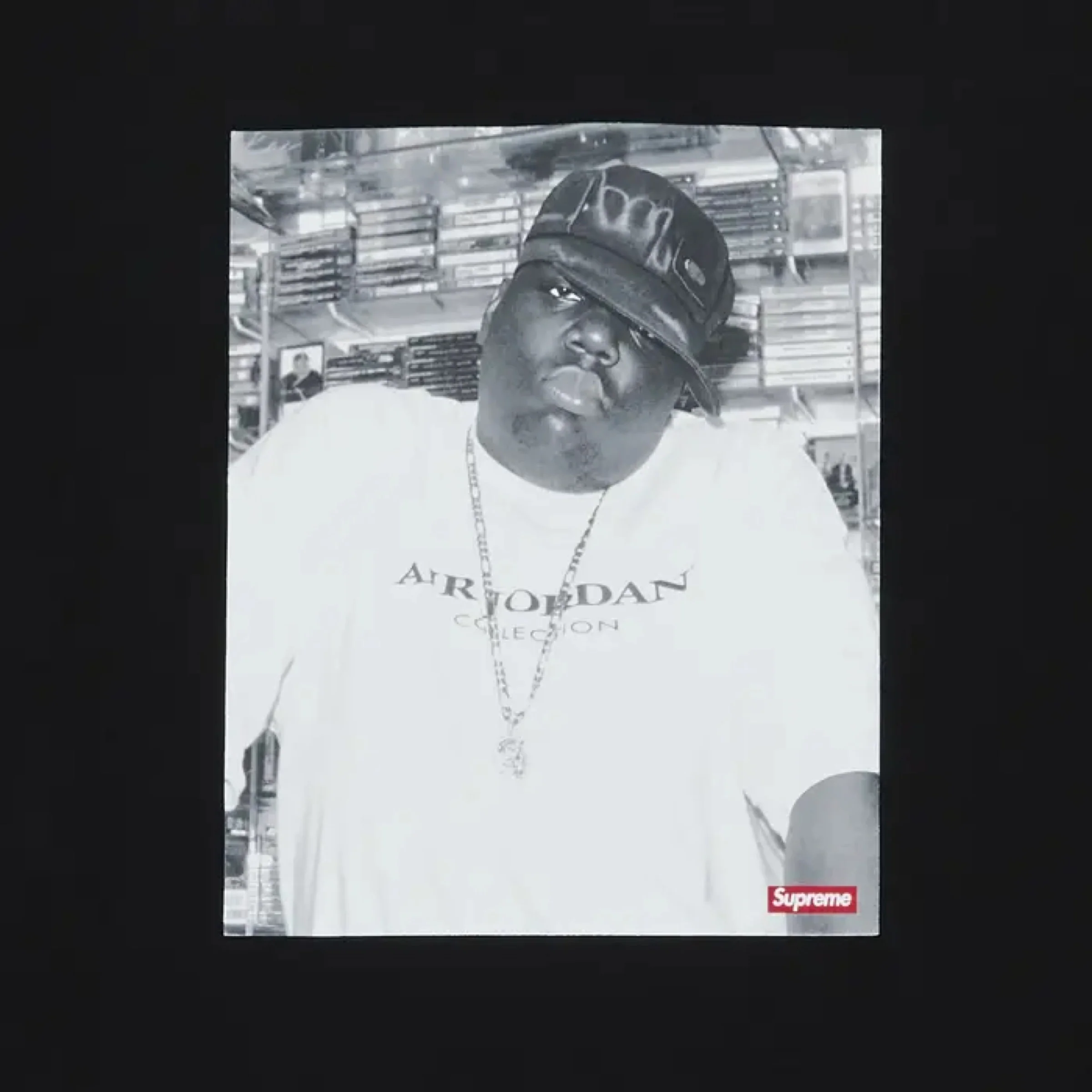 Supreme x Jordan Biggie Tee - Black (FW24) - Image 3