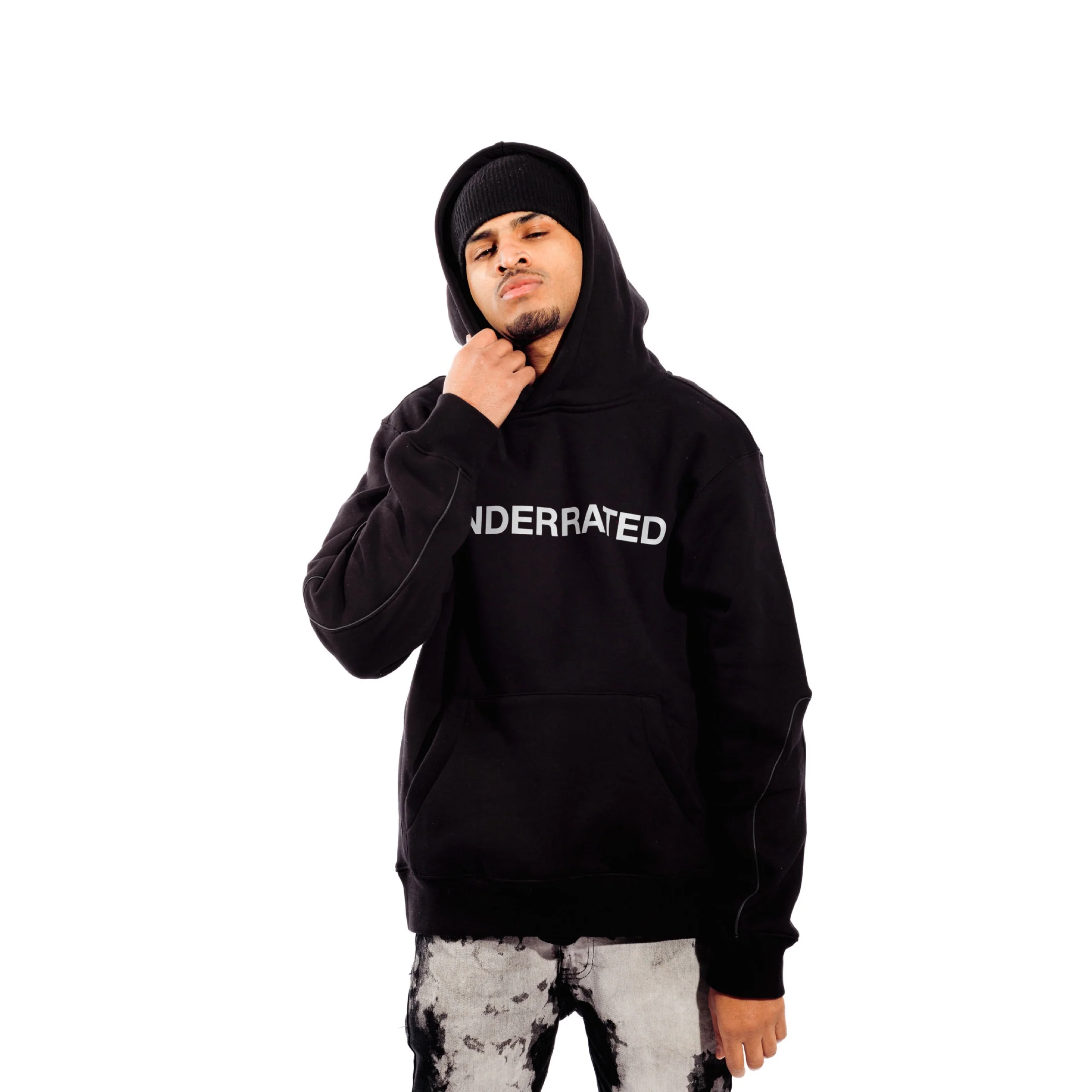 UNDERRATED 3M Reflective Hoodie - Black - Image 3