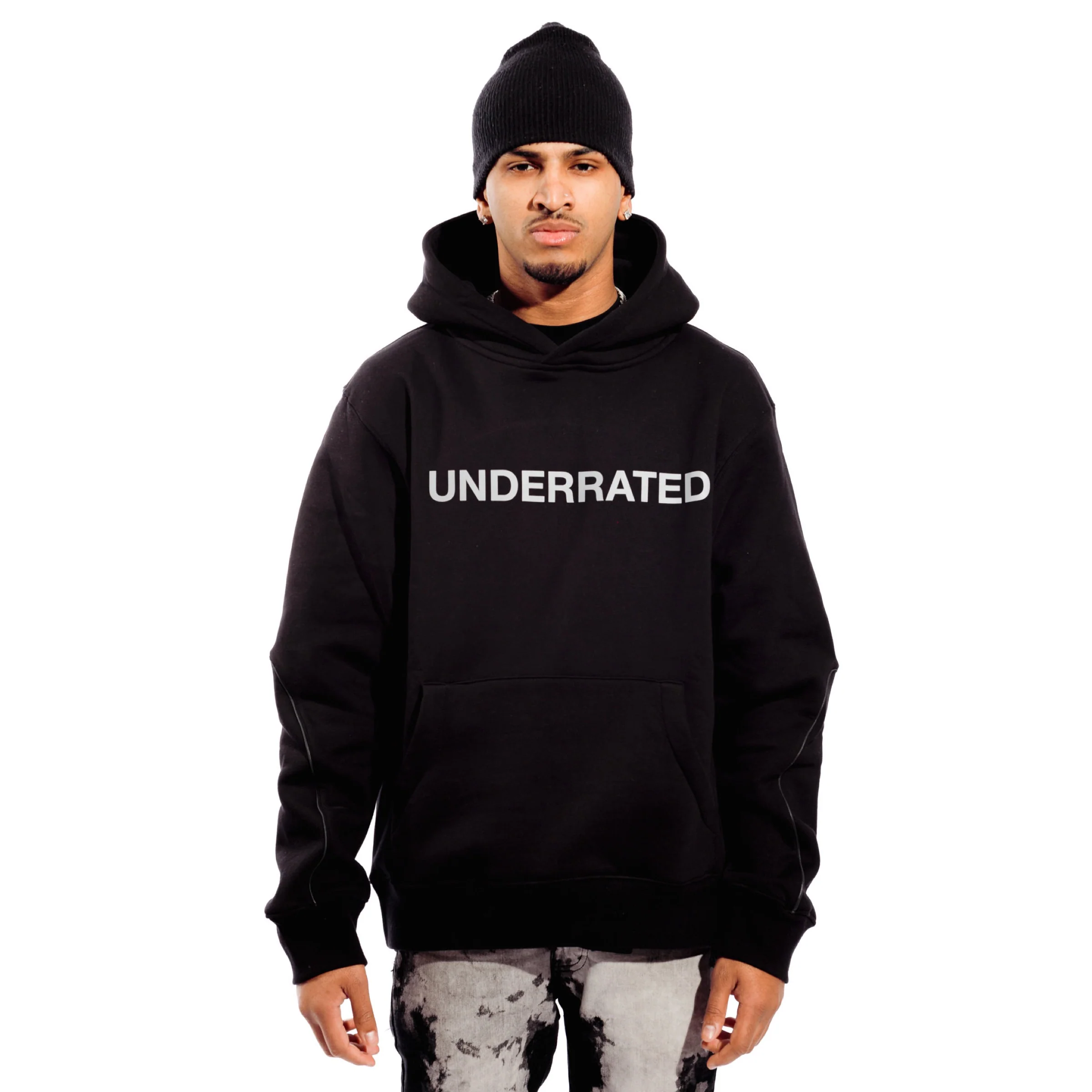 UNDERRATED 3M Reflective Hoodie - Black - Image 5