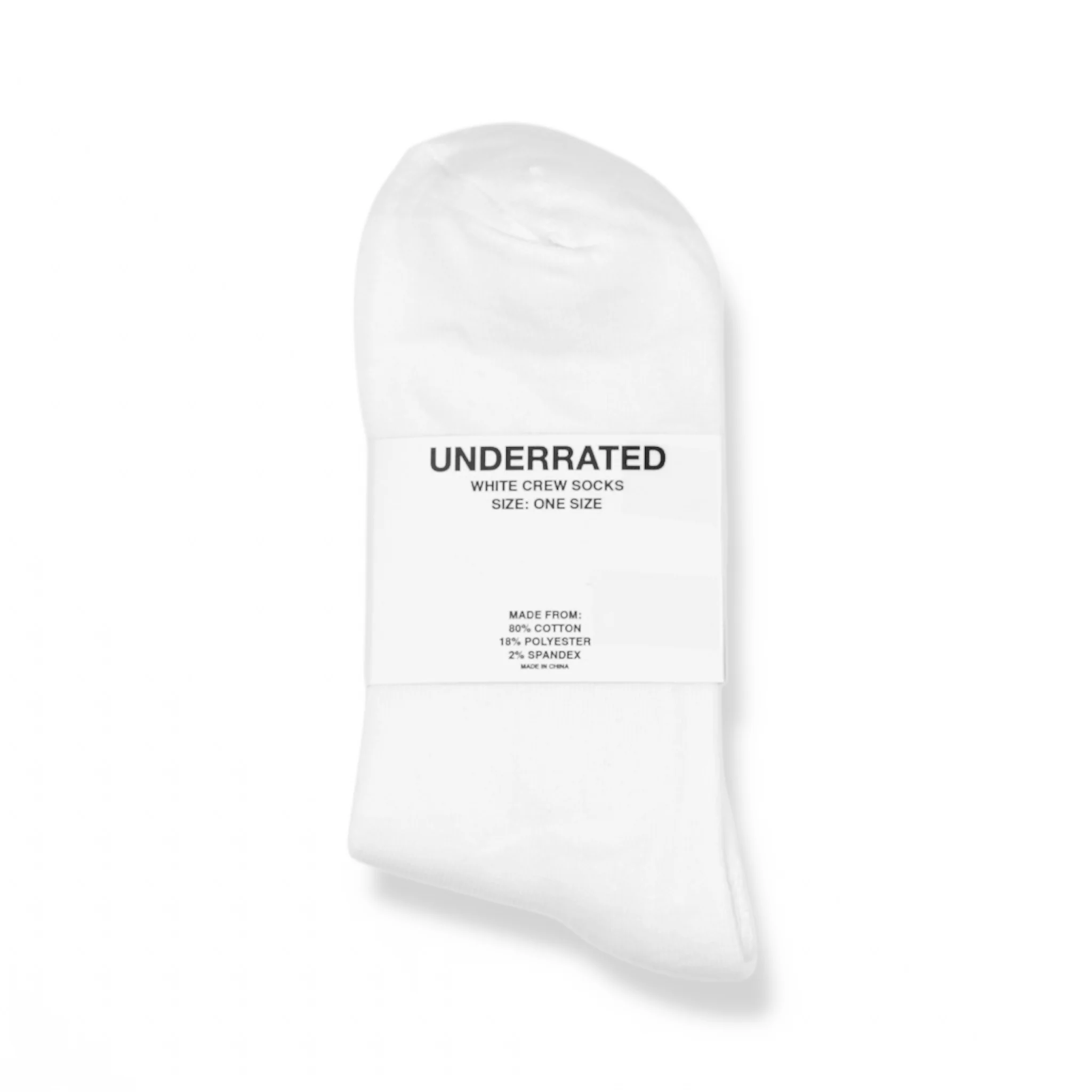 UNDERRATED Crew Socks - White - Image 10