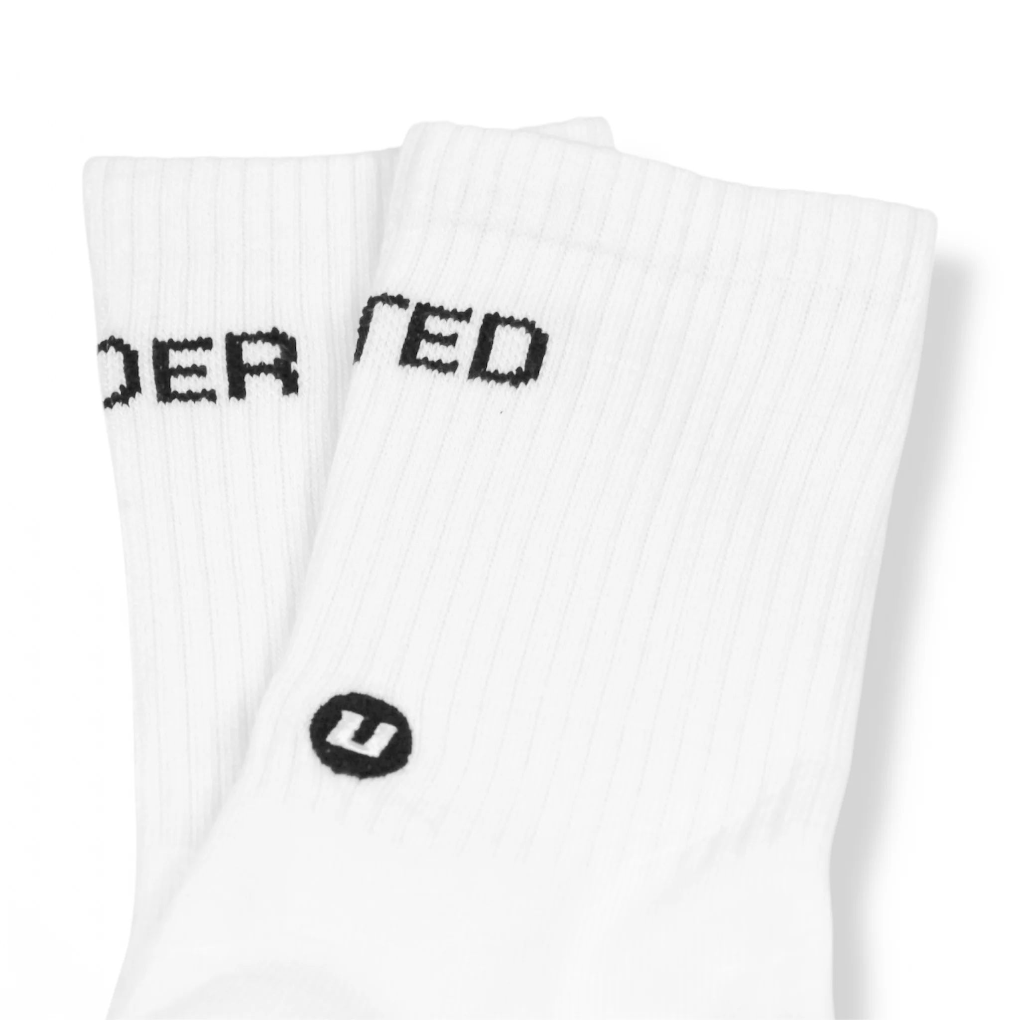 UNDERRATED Crew Socks - White - Image 4