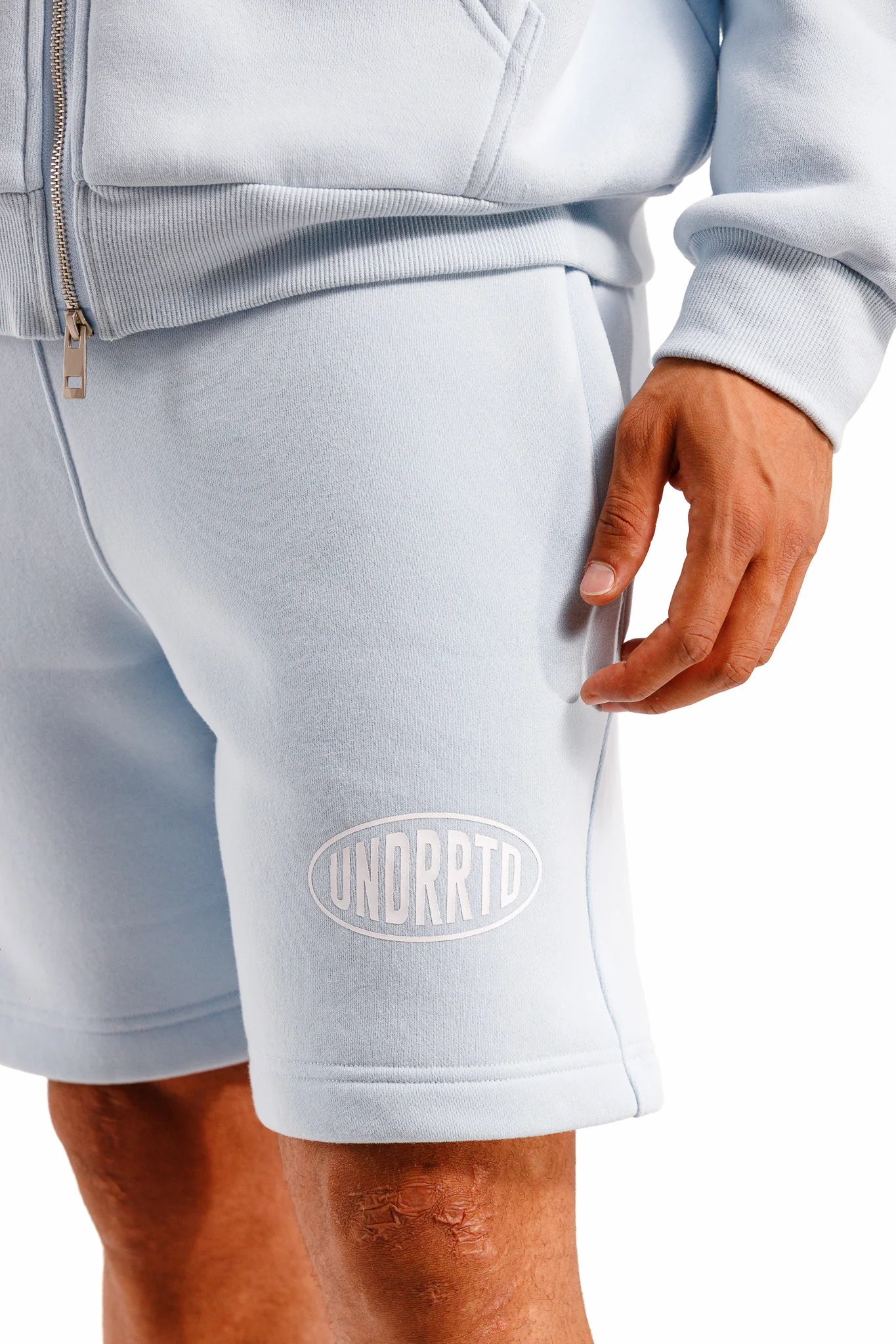 UNDERRATED Stamp Sweatshorts - Powder Blue - Image 3