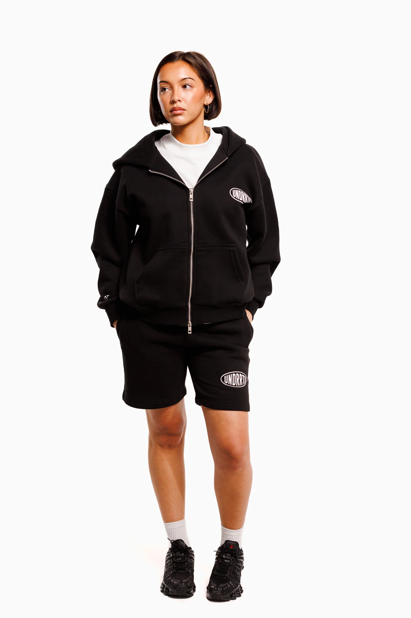 UNDERRATED Stamp Zip Hoodie - Black - Image 4