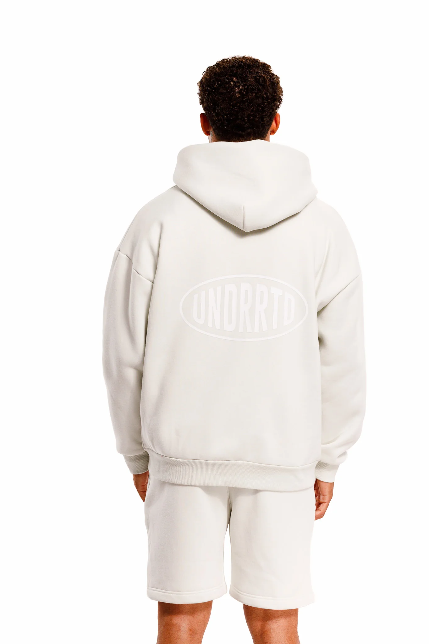 UNDERRATED Stamp Zip Hoodie - Light Bone - Image 6
