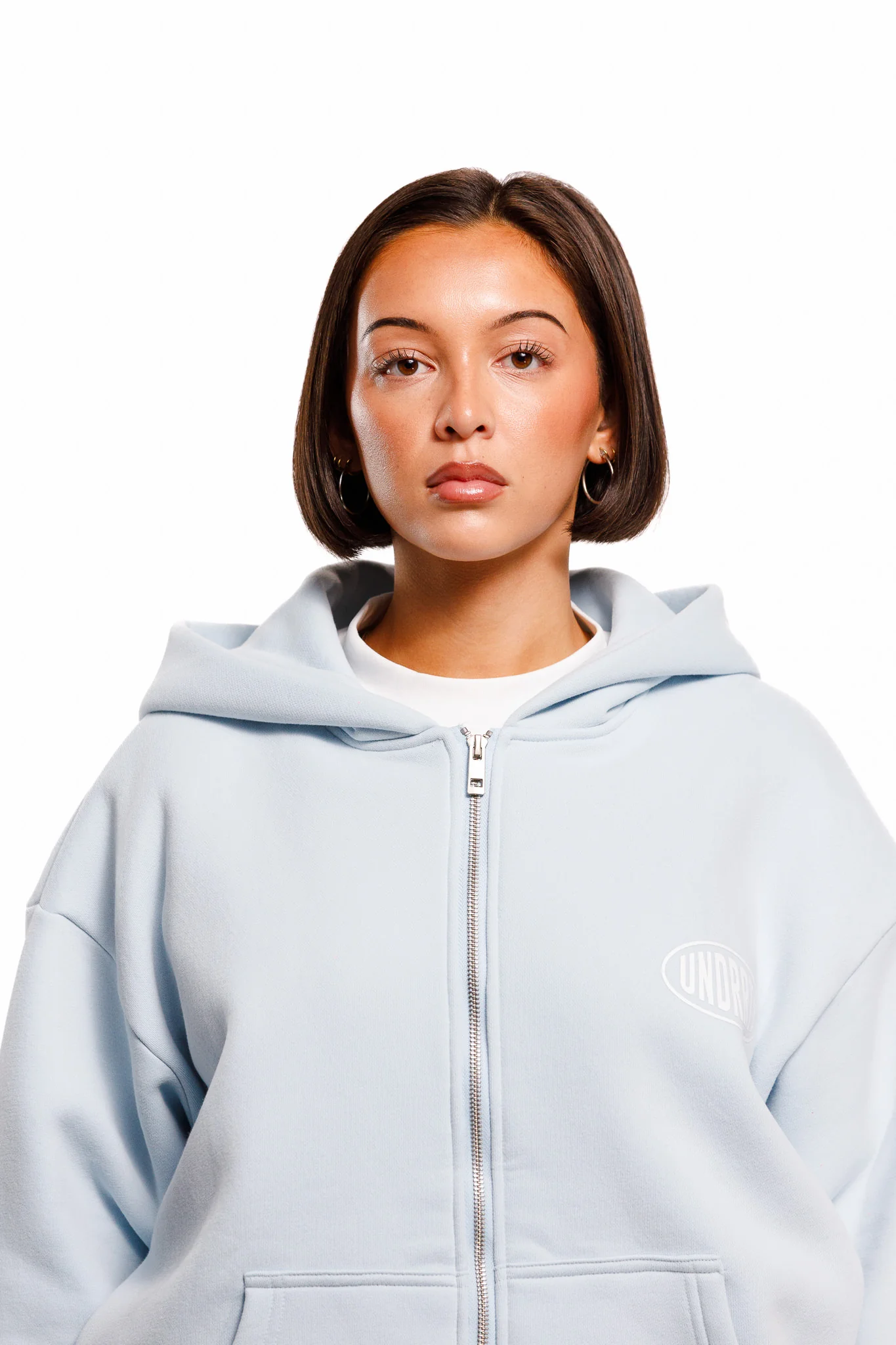 UNDERRATED Stamp Zip Hoodie - Powder Blue - Image 3